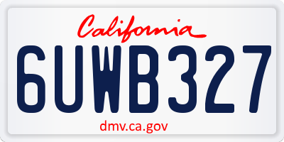 CA license plate 6UWB327