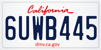 CA license plate 6UWB445