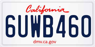 CA license plate 6UWB460