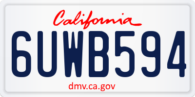 CA license plate 6UWB594