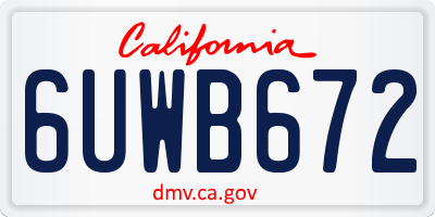 CA license plate 6UWB672