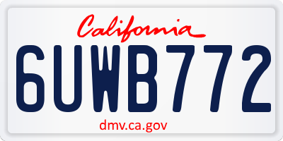 CA license plate 6UWB772
