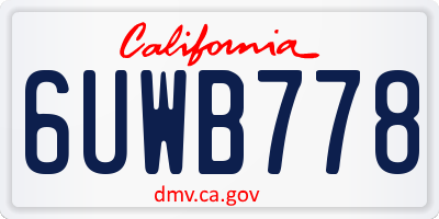 CA license plate 6UWB778