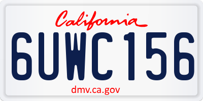 CA license plate 6UWC156