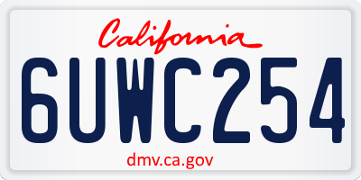 CA license plate 6UWC254