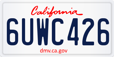 CA license plate 6UWC426