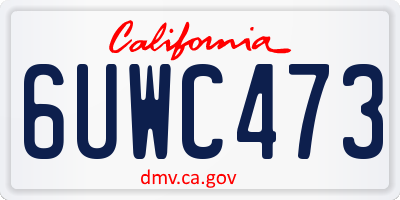 CA license plate 6UWC473