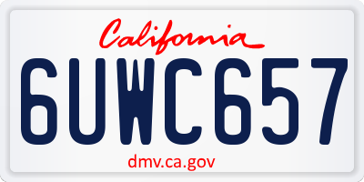 CA license plate 6UWC657
