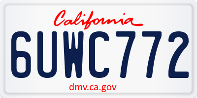 CA license plate 6UWC772