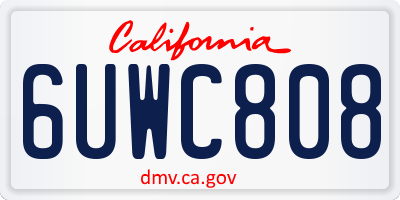 CA license plate 6UWC808
