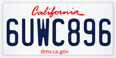 CA license plate 6UWC896