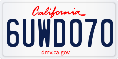 CA license plate 6UWD070
