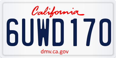 CA license plate 6UWD170