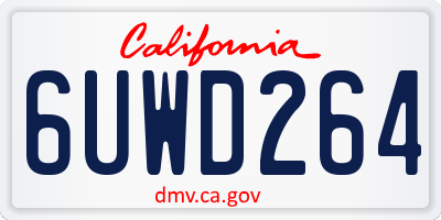CA license plate 6UWD264