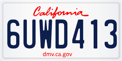 CA license plate 6UWD413