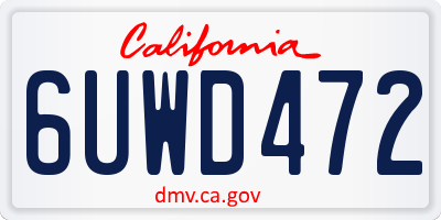 CA license plate 6UWD472