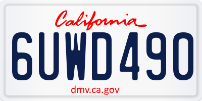 CA license plate 6UWD490