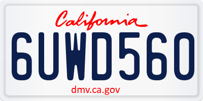 CA license plate 6UWD560