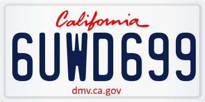 CA license plate 6UWD699