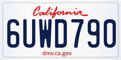 CA license plate 6UWD790