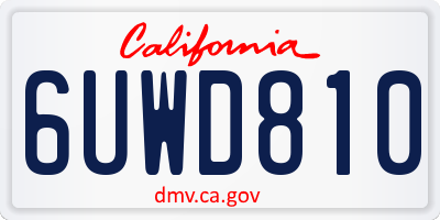 CA license plate 6UWD810