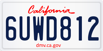 CA license plate 6UWD812