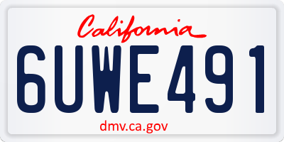 CA license plate 6UWE491