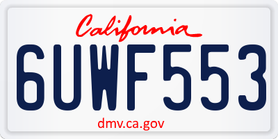 CA license plate 6UWF553