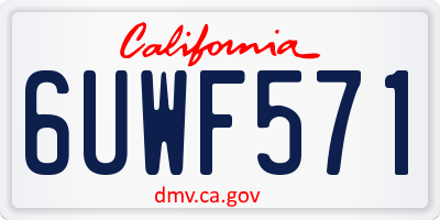CA license plate 6UWF571