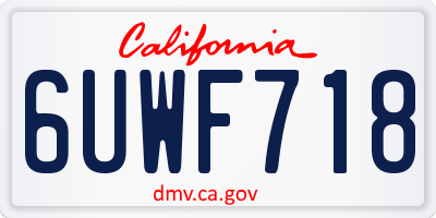 CA license plate 6UWF718
