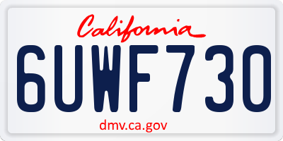 CA license plate 6UWF730