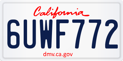 CA license plate 6UWF772