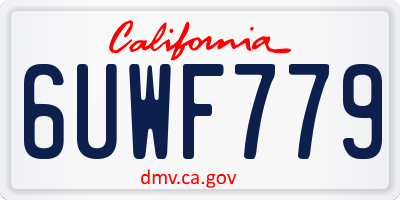 CA license plate 6UWF779