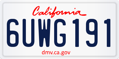 CA license plate 6UWG191