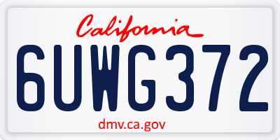 CA license plate 6UWG372