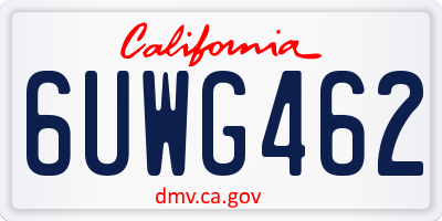 CA license plate 6UWG462