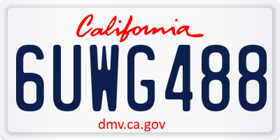 CA license plate 6UWG488