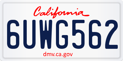 CA license plate 6UWG562
