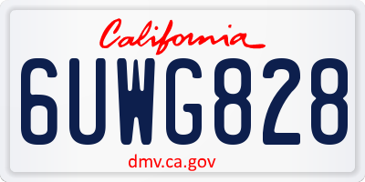 CA license plate 6UWG828