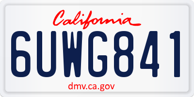 CA license plate 6UWG841