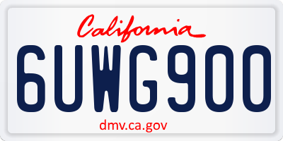 CA license plate 6UWG900