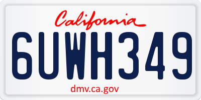 CA license plate 6UWH349