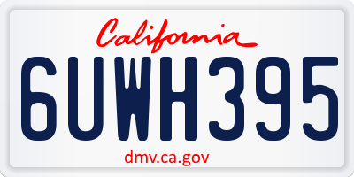 CA license plate 6UWH395