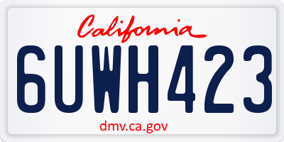 CA license plate 6UWH423