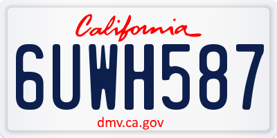 CA license plate 6UWH587