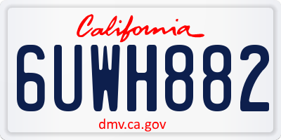 CA license plate 6UWH882