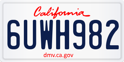CA license plate 6UWH982