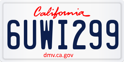 CA license plate 6UWI299