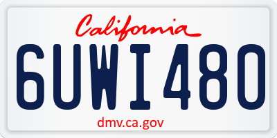 CA license plate 6UWI480