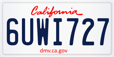 CA license plate 6UWI727